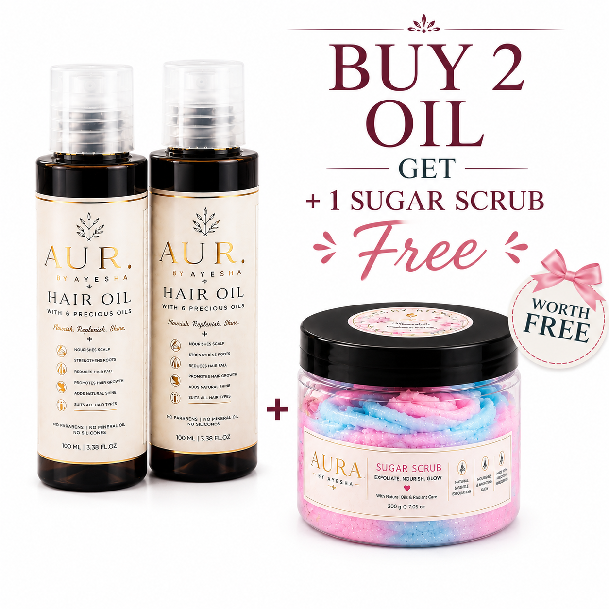Buy 2 Oil Get One Sugar Scrub Free
