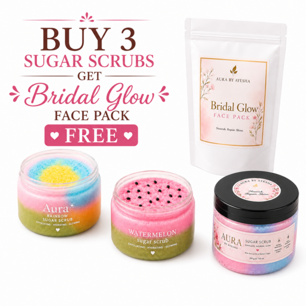 Buy 3 Sugar Scrub's And Get One Bridal Glow Face Pack Free